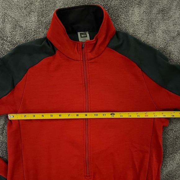 REI Co-op Merino Wool Mens 1/2 Zip Orange and Grey Sweater Size M Gorpcore - Picture 5 of 6